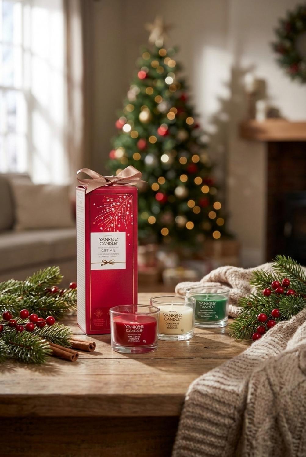Mini Mood Makers Natale Confezione Regalo 3 Candele Votive in Vetro