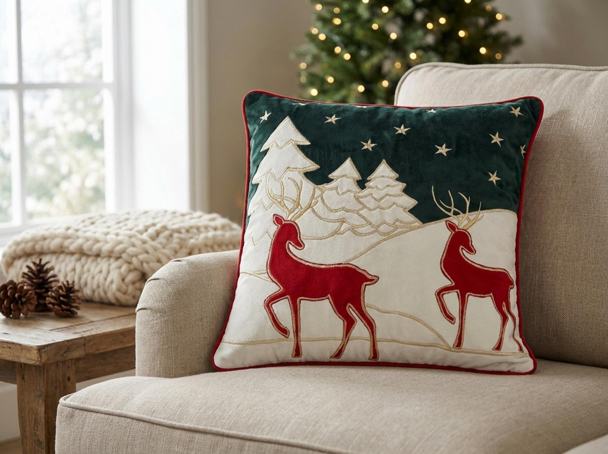 Deer Cuscino Verde - Orizzontale