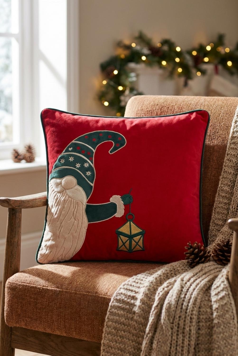 Petit Noel Cuscino Quadrato Rosso