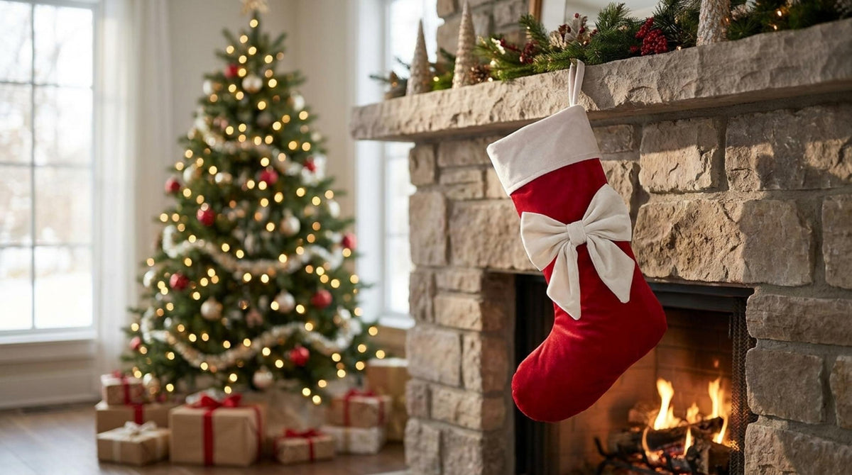 Bow Calza di Natale Rosso - Orizzontale