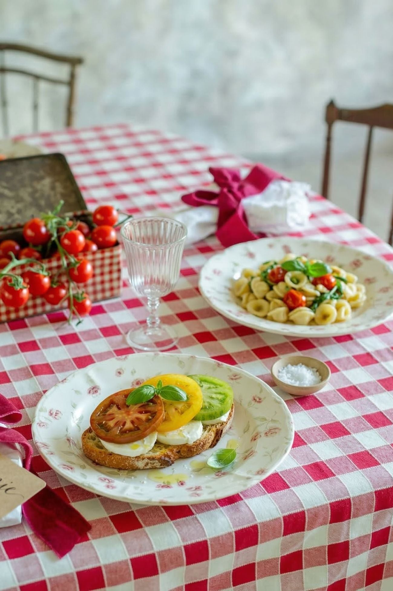 Osteria Chic Tovaglia Quadretti Rossa