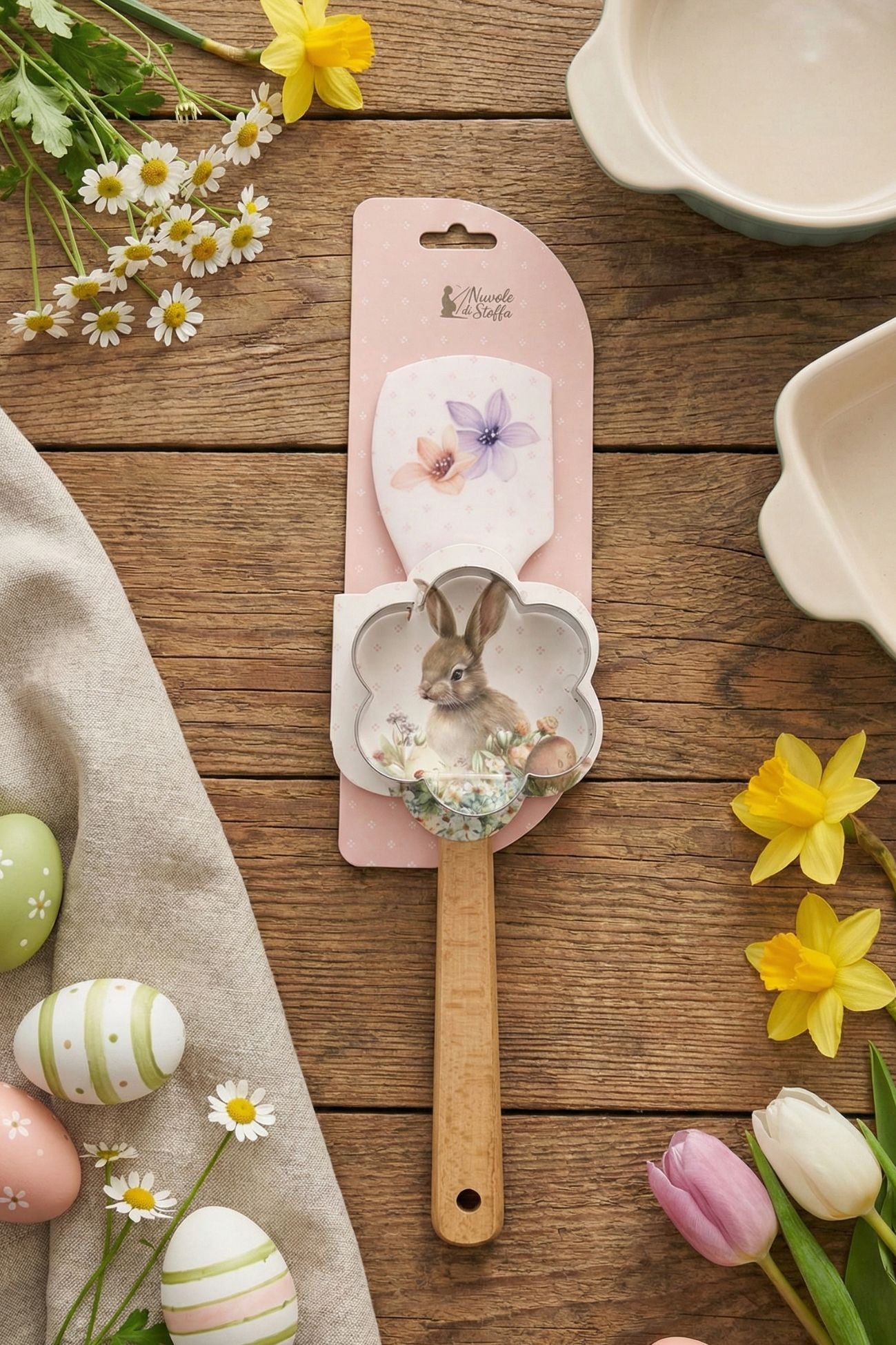 Pepen Set Spatola e Stampino Fiore