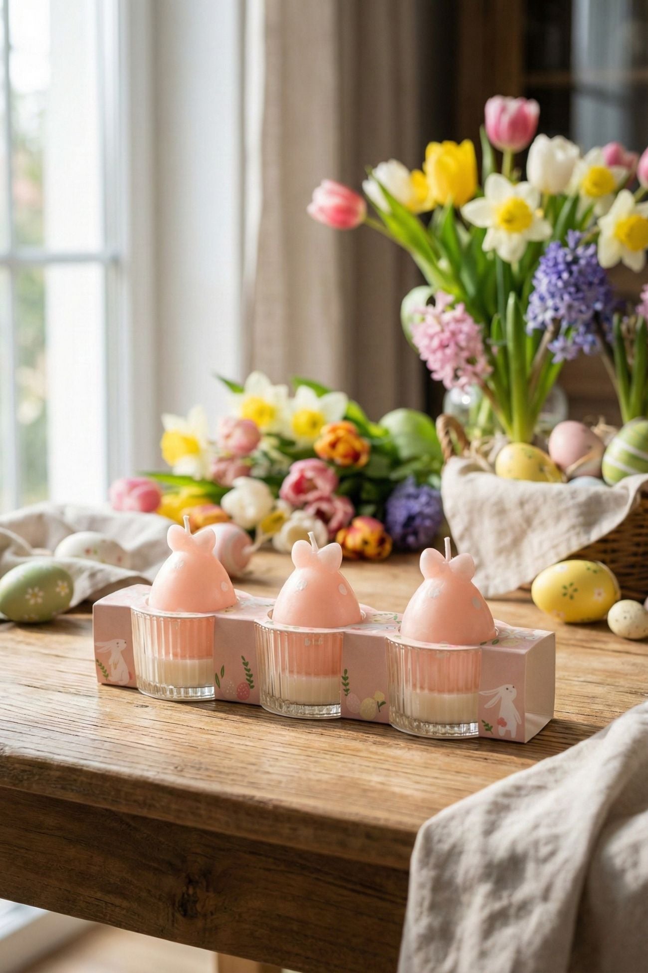 Pepen Candela Uovo in Vetrino Rosa