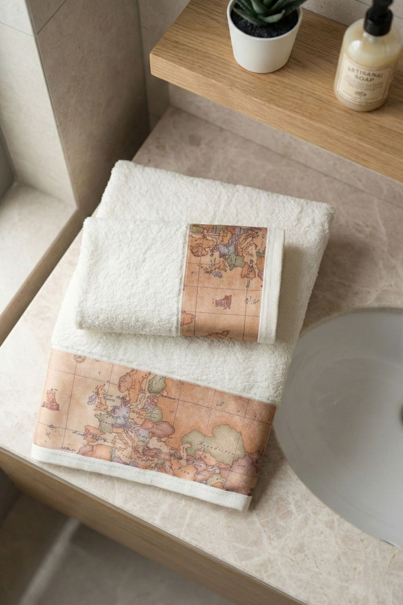Avanti Linens Asciugamano Da Bagno Botanique - Velluto 100% Cotone, Ricamo Torre Eiffel, Colore Avorio