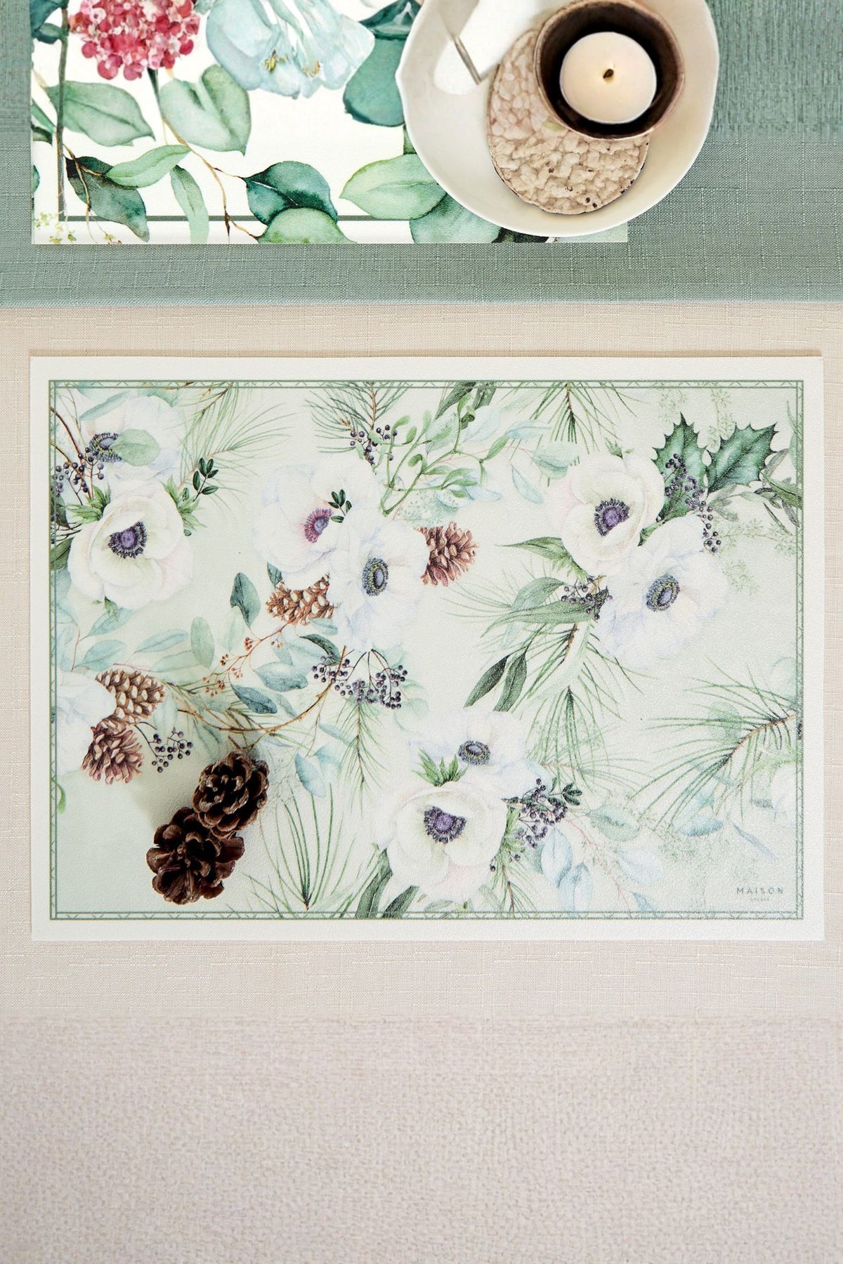Aura Verde Tovaglietta Vinile Fiori