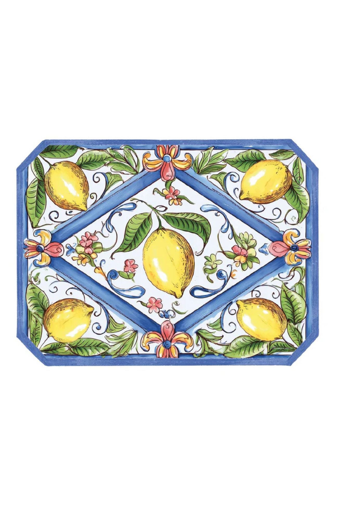 Vietri Tovaglietta Vinile Blu Limoni