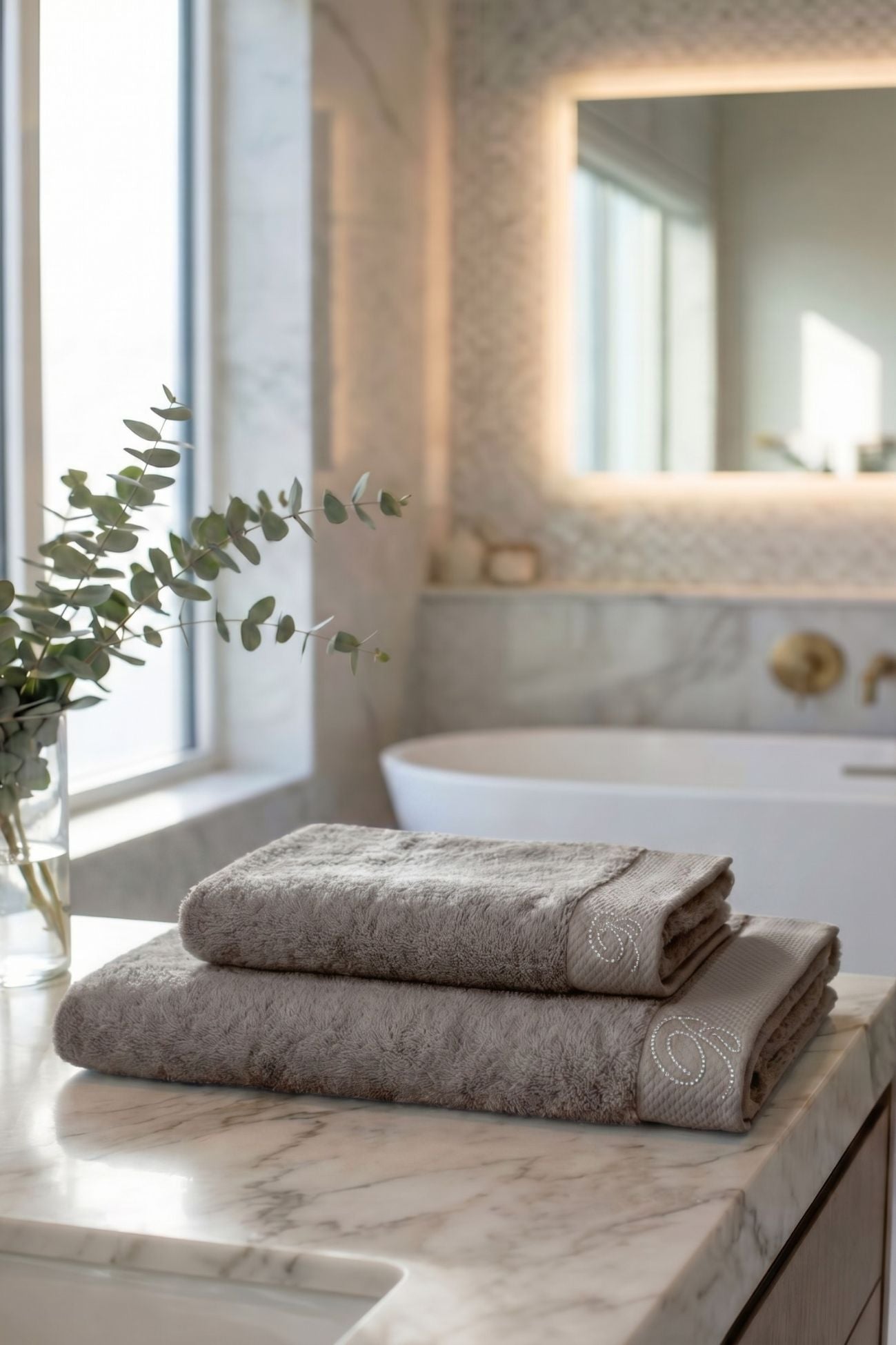 Benessere Coppia Asciugamani Grigio