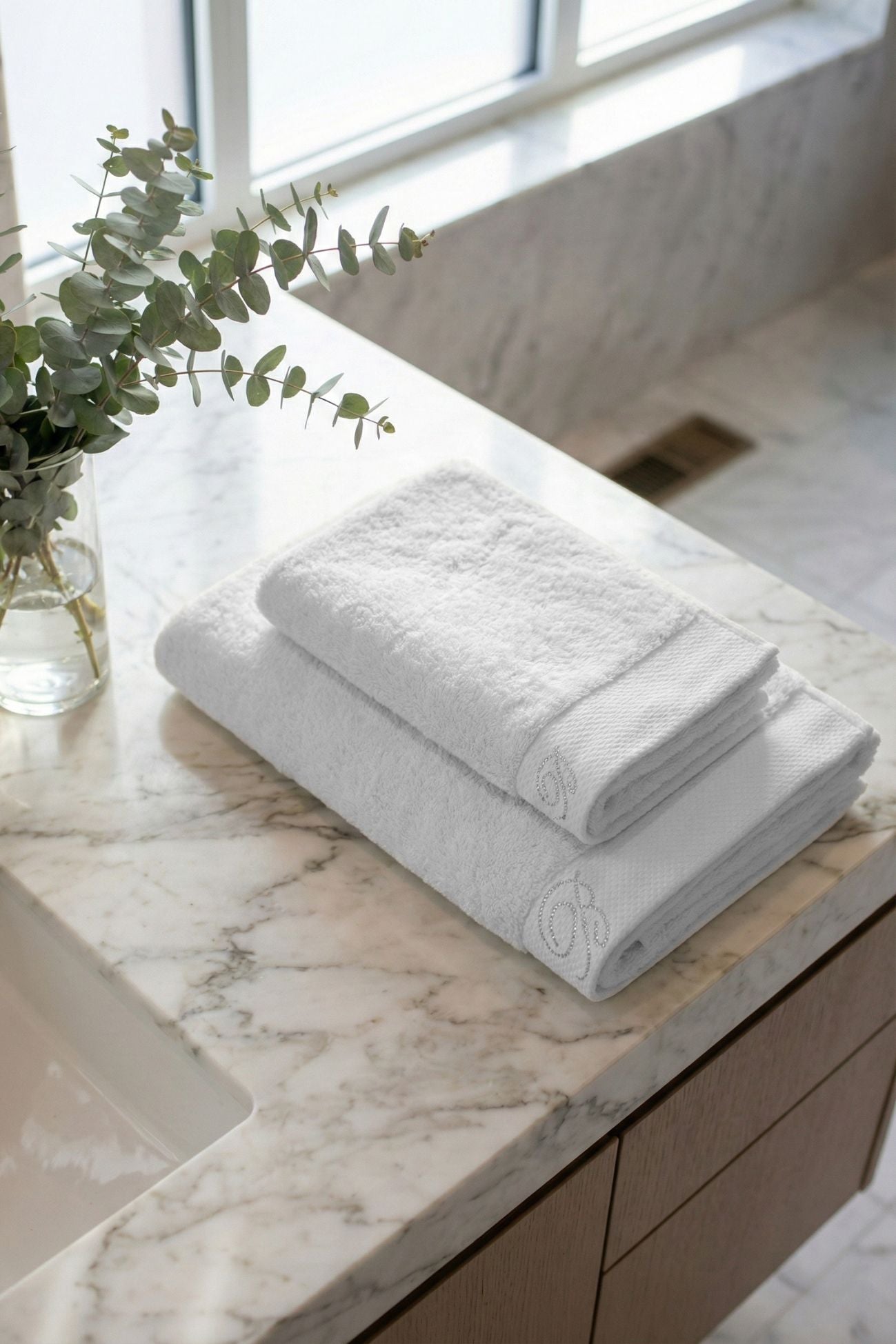 Benessere Coppia Asciugamani Bianco