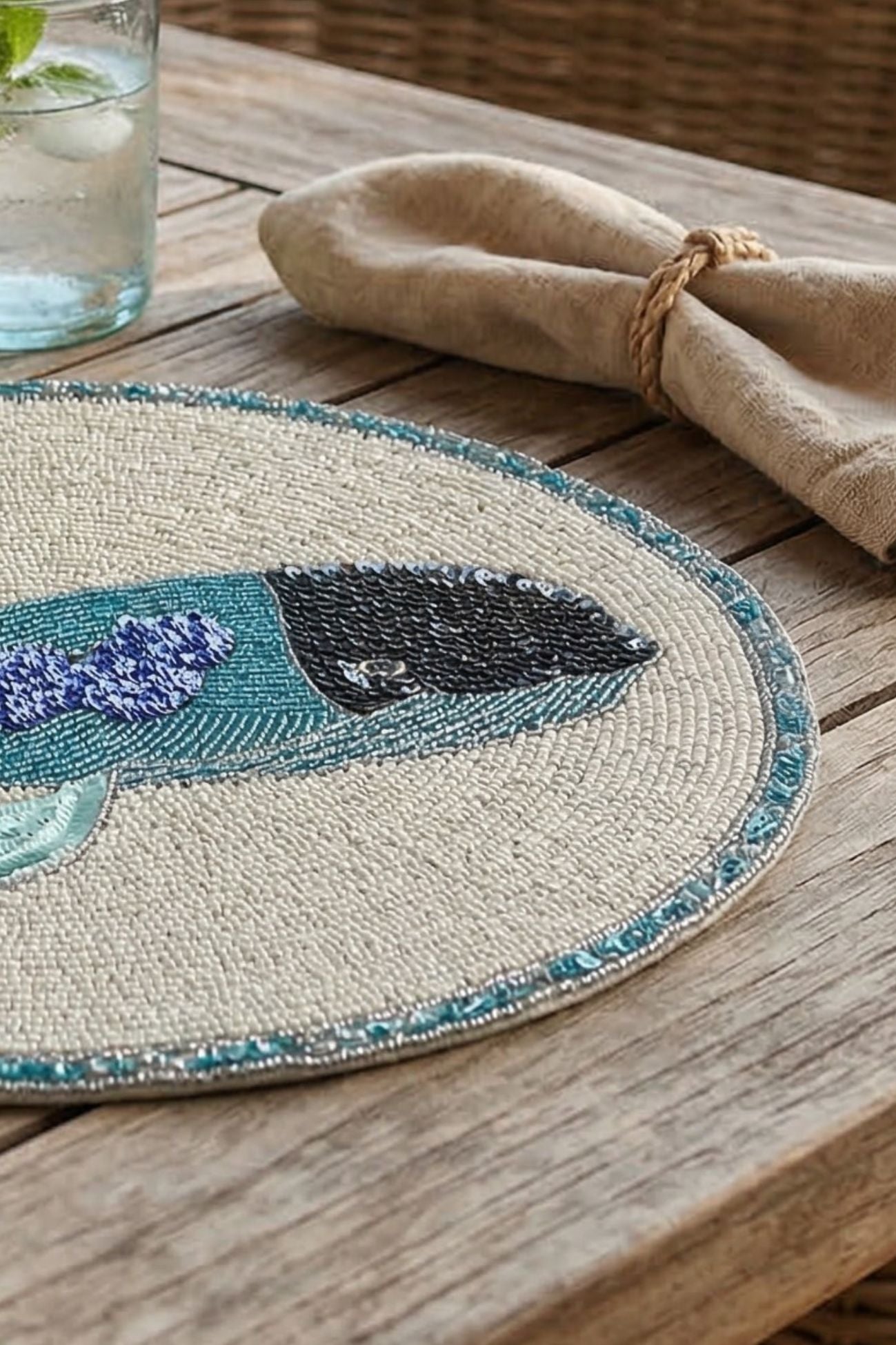 Pesci Tra Le Righe Tovaglietta Perline Balena