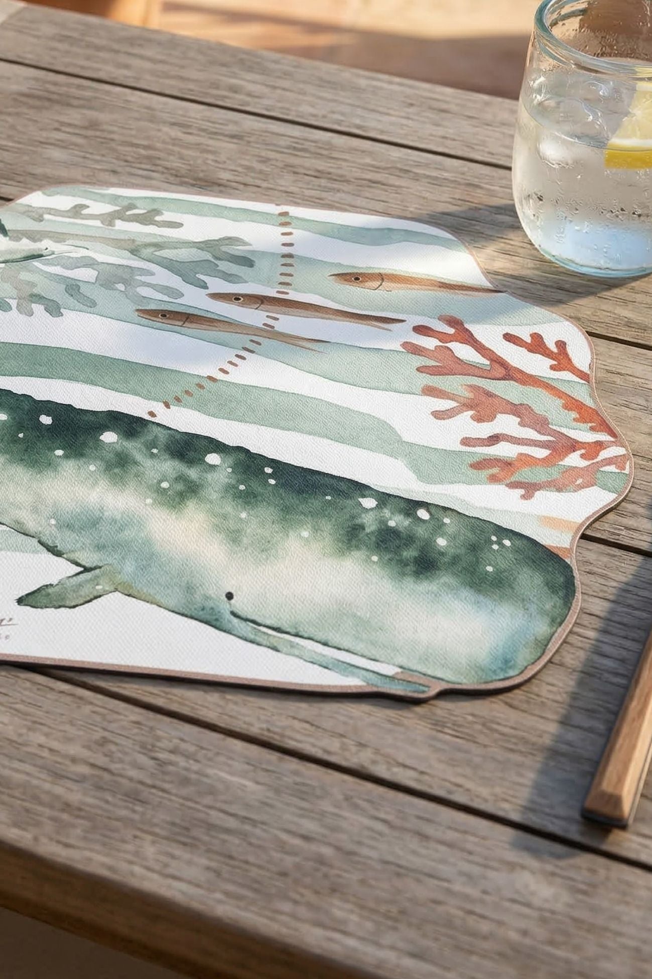 Verde Riviera Tovaglietta Vinile Balena