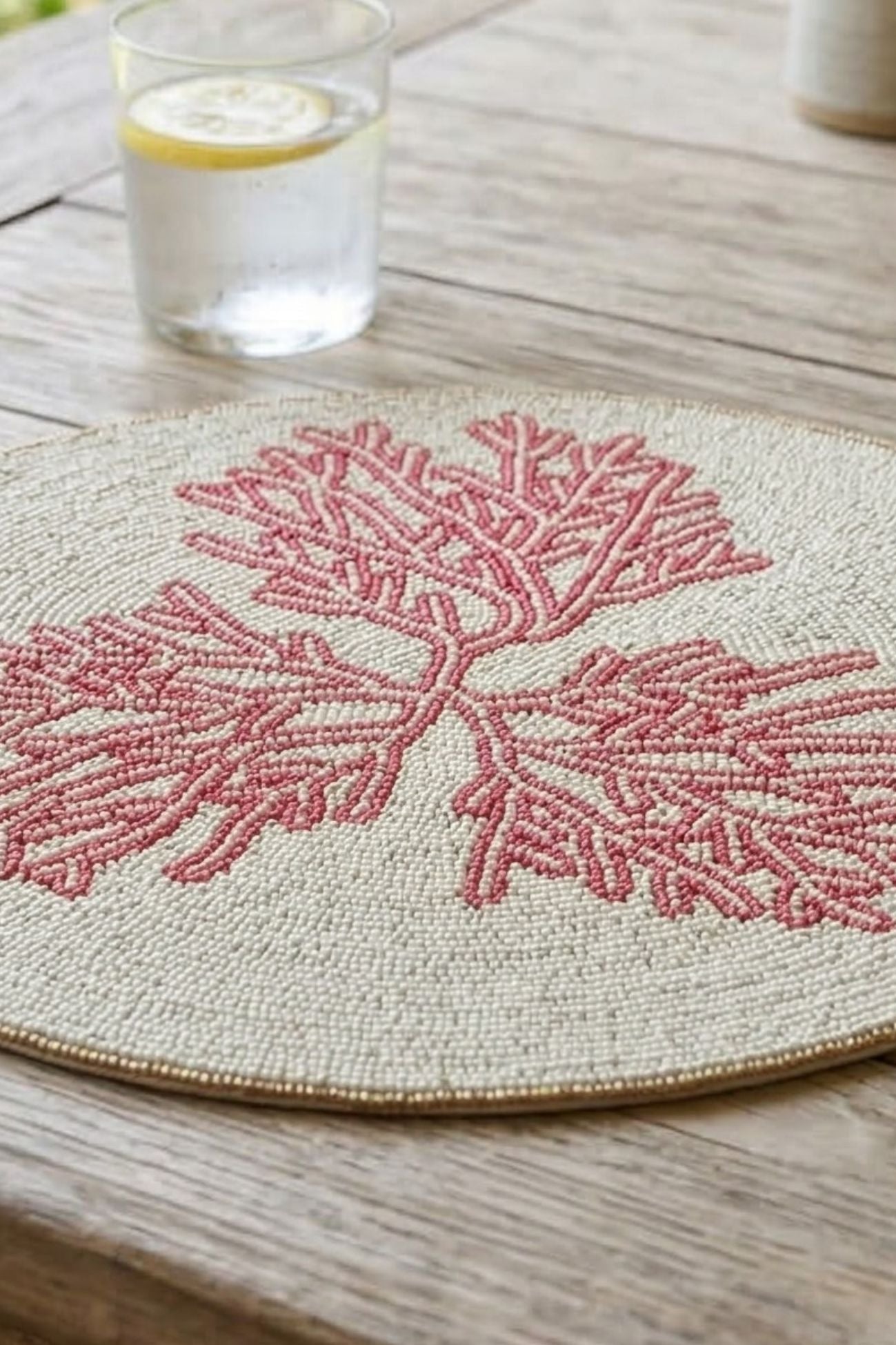 Verde Riviera Tovaglietta Perline Corallo