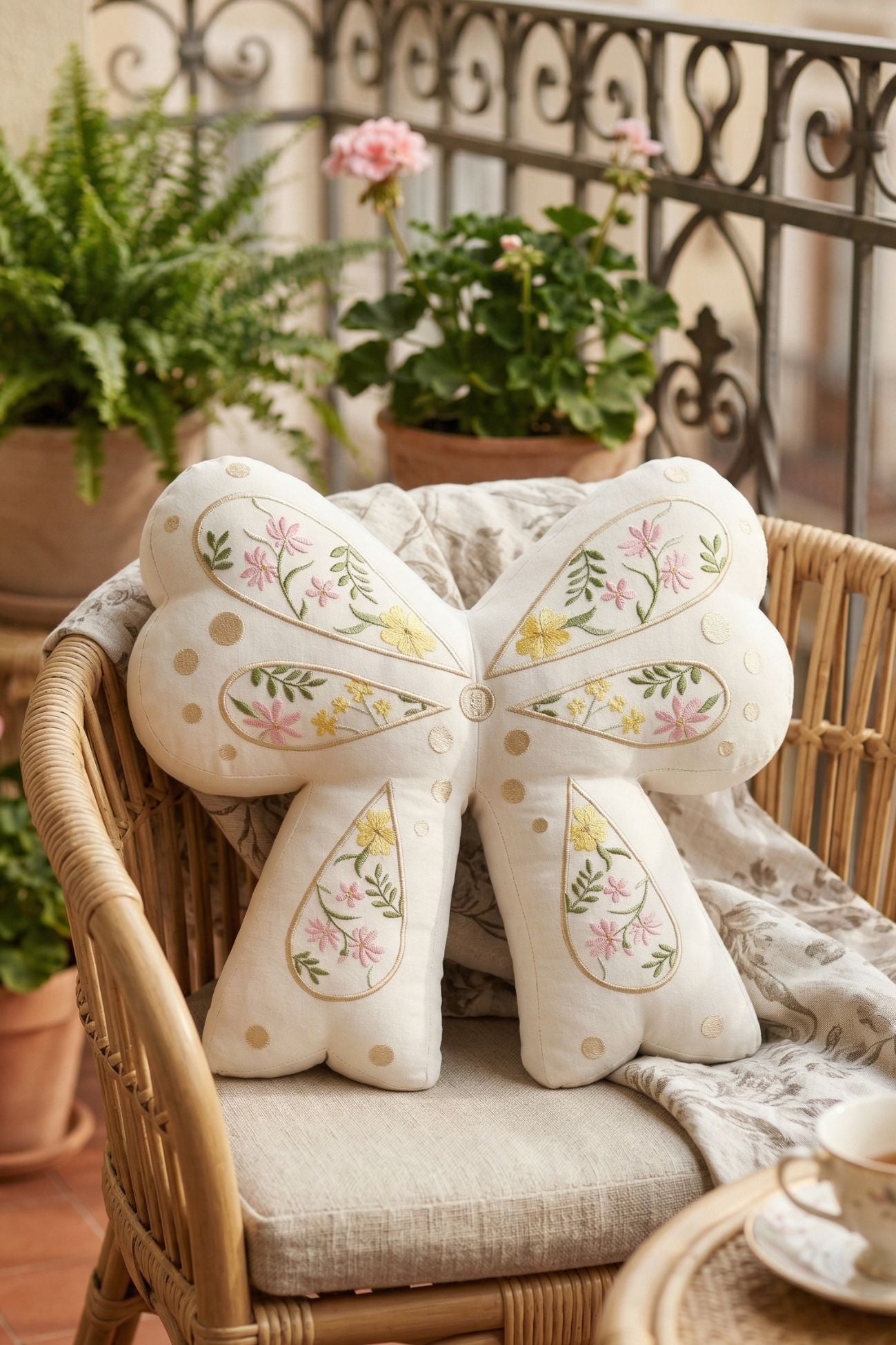 Mademoiselle Cuscino Fiocco Panna