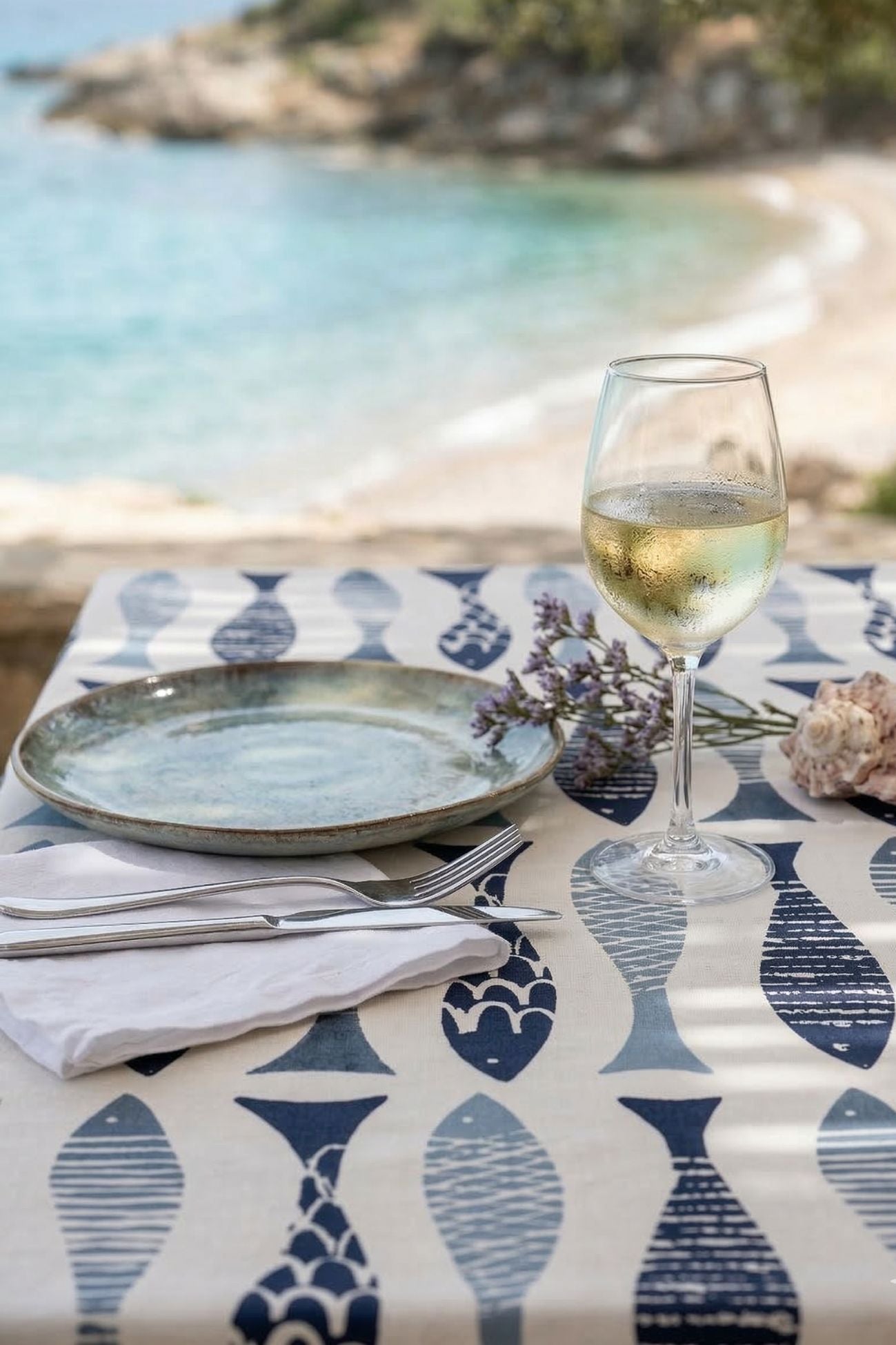 Pesci Tra Le Righe Tovaglia Pesci