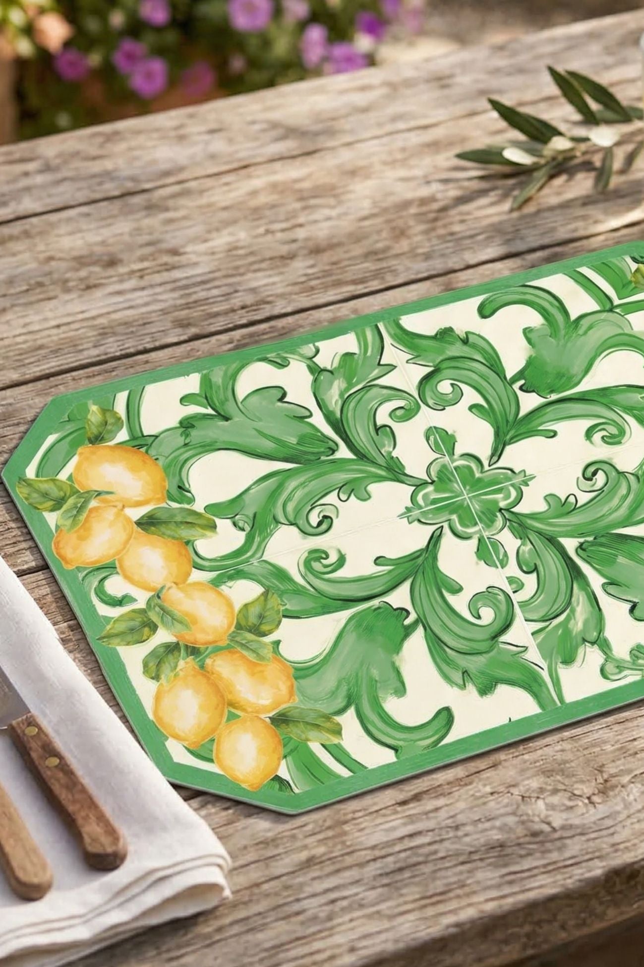 Vietri Tovaglietta Vinile Verde Limoni