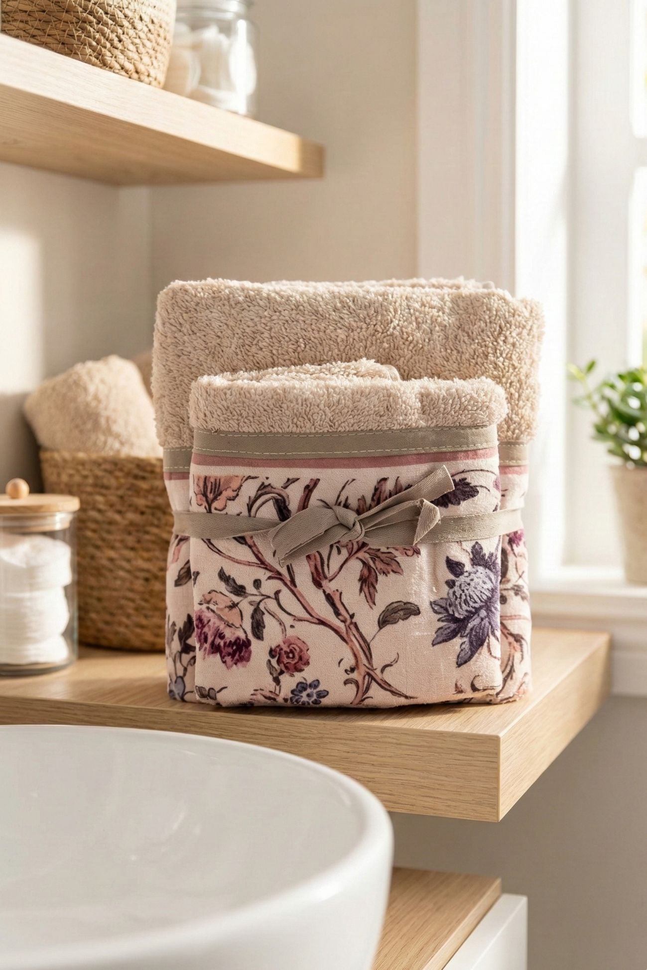 Mocha Mousse Coppia Asciugamani Beige