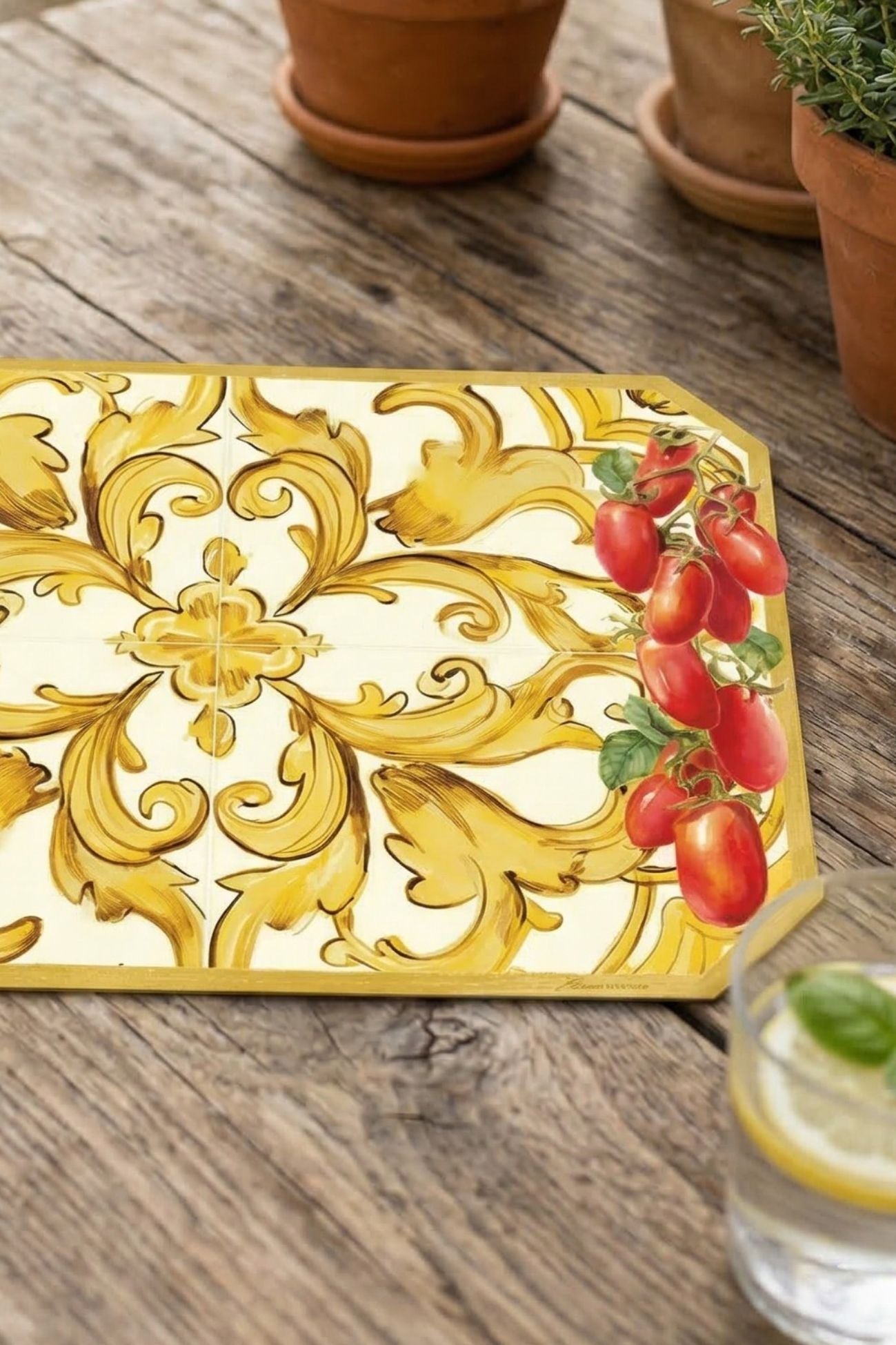 Vietri Tovaglietta Vinile Gialla Datterini