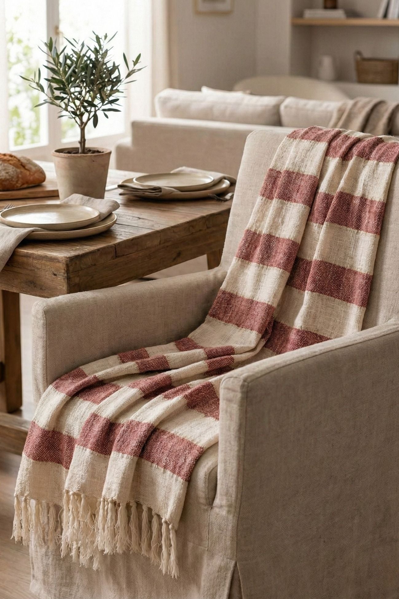 Righe Toscane Copritutto Ruggine