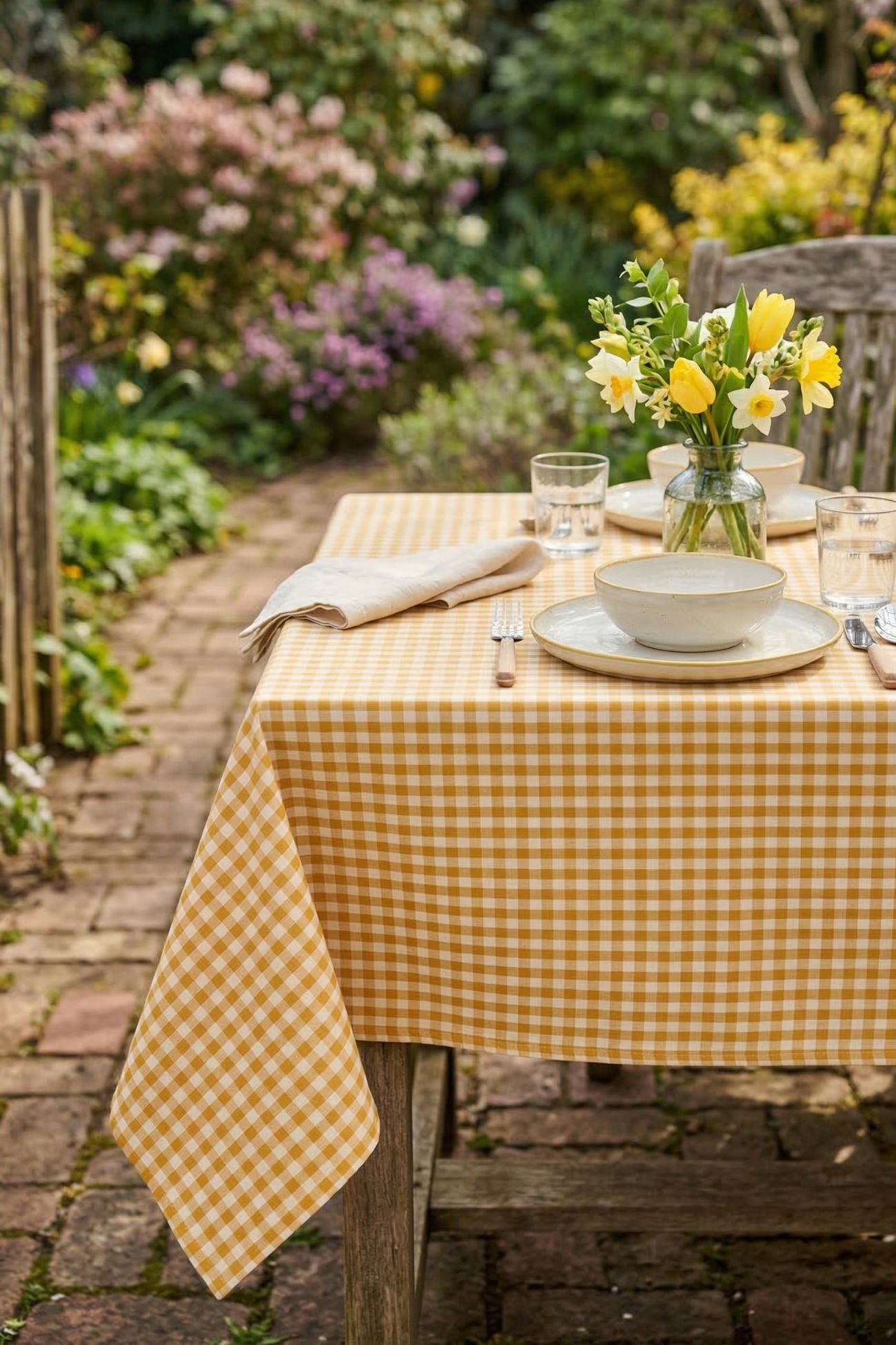 Osteria Chic Tovaglia Quadretti Gialla