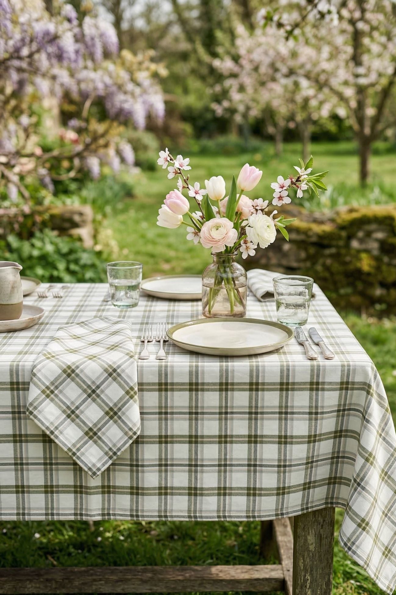 Osteria Chic Tovaglia Quadretti Verdi