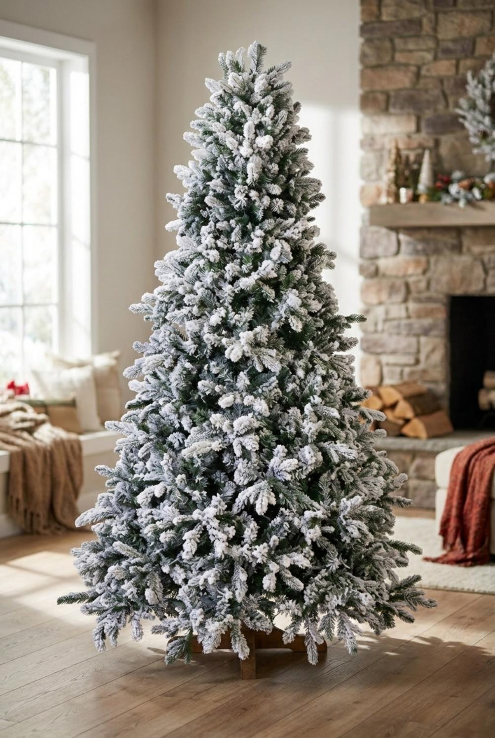 Pino Merano Innevato Albero di Natale senza Luci