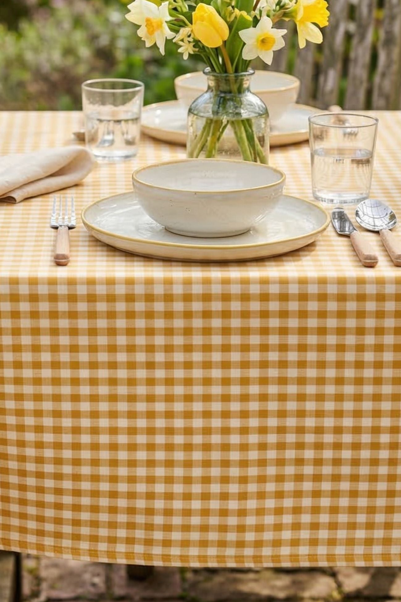 Osteria Chic Tovaglia Quadretti Gialla