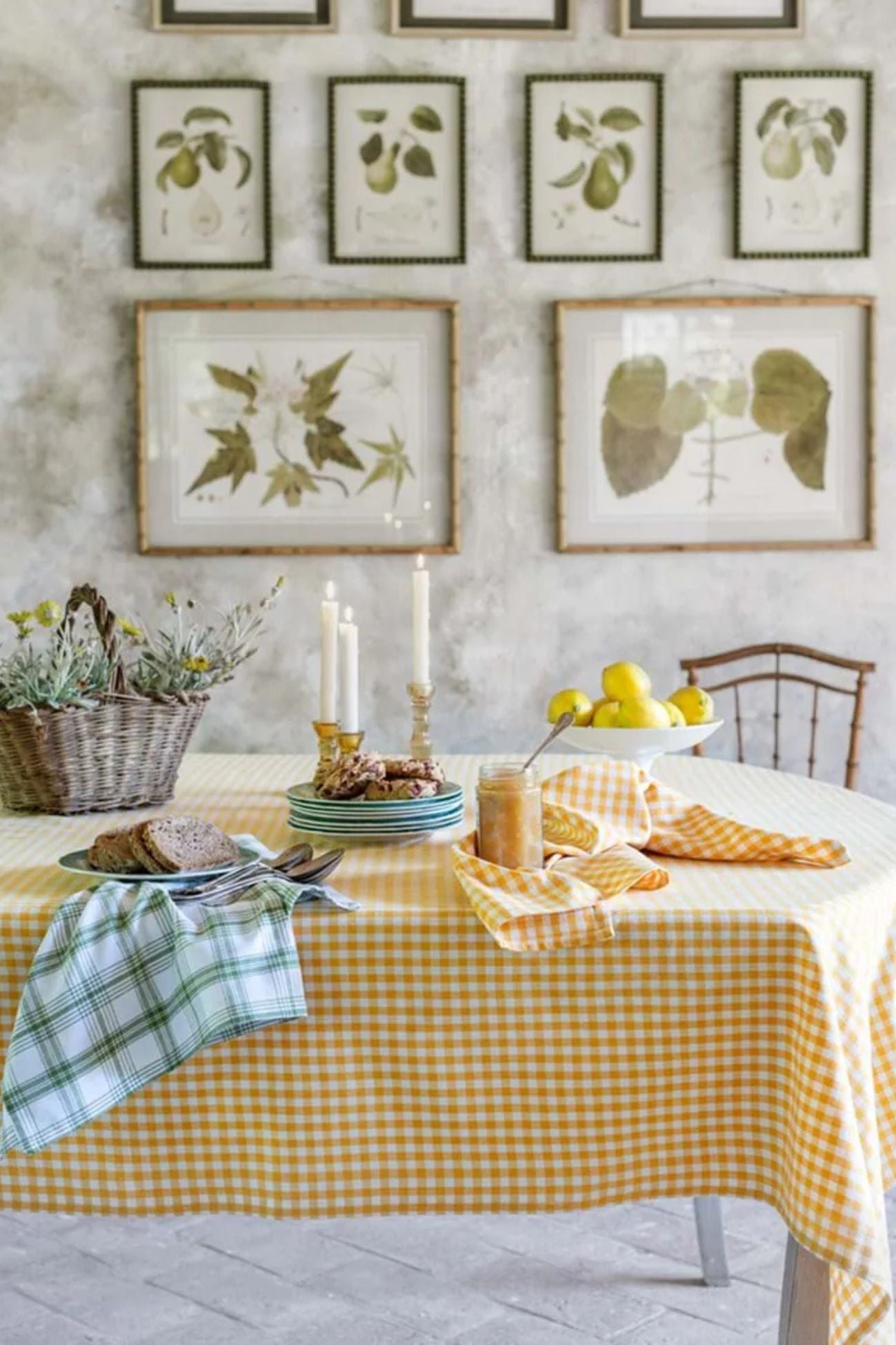 Osteria Chic Tovaglia Quadretti Gialla