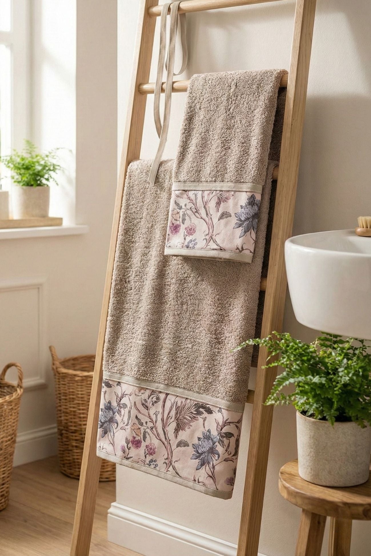 Mocha Mousse Coppia Asciugamani Tortora