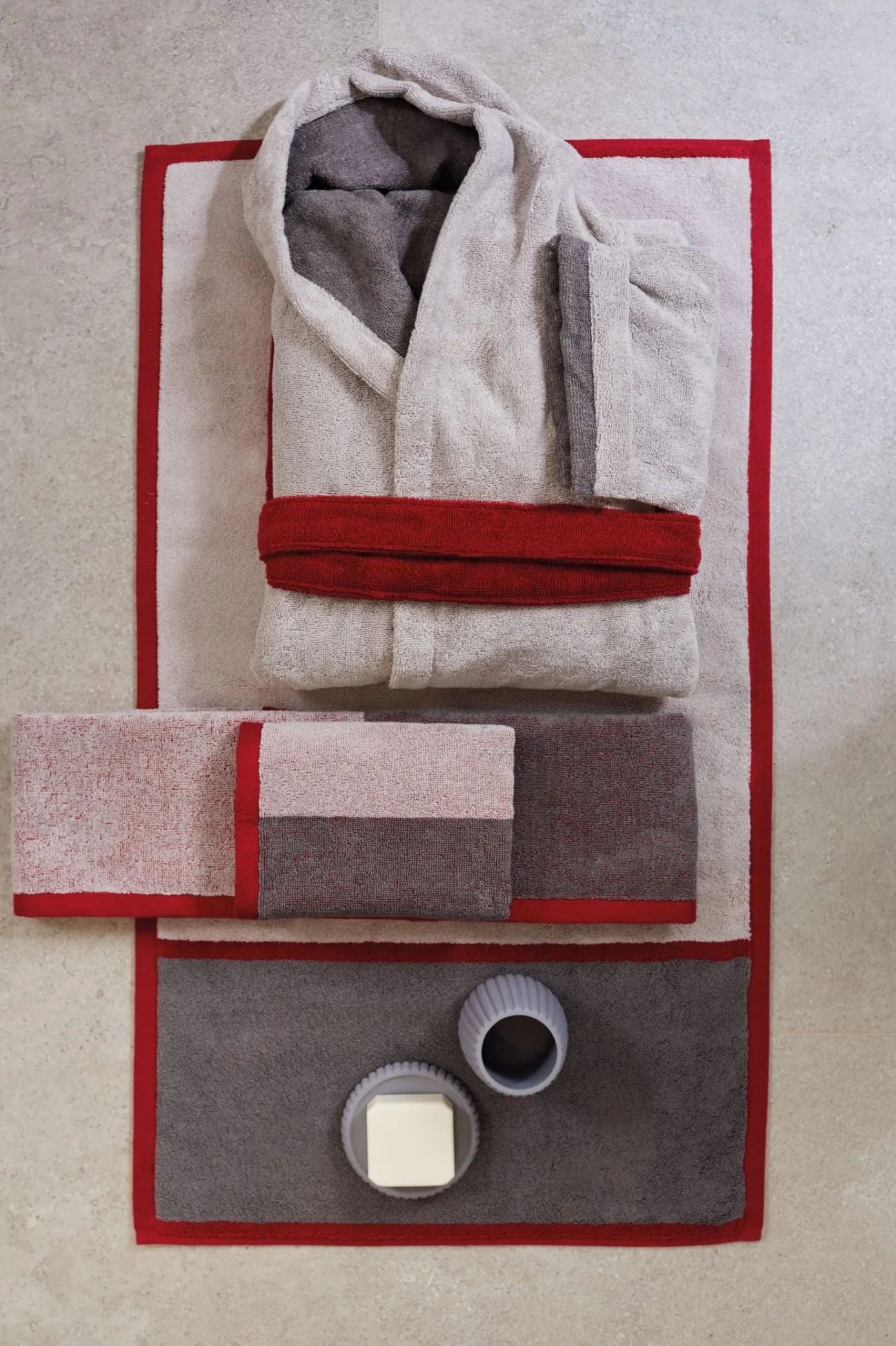 Pop Accappatoio Perla Rosso