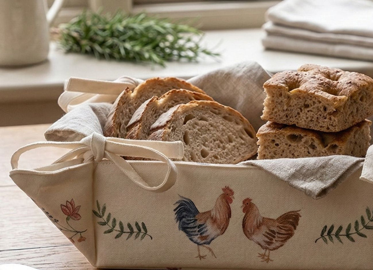 Chicken And Rooster Cestino Portapane - dettaglio