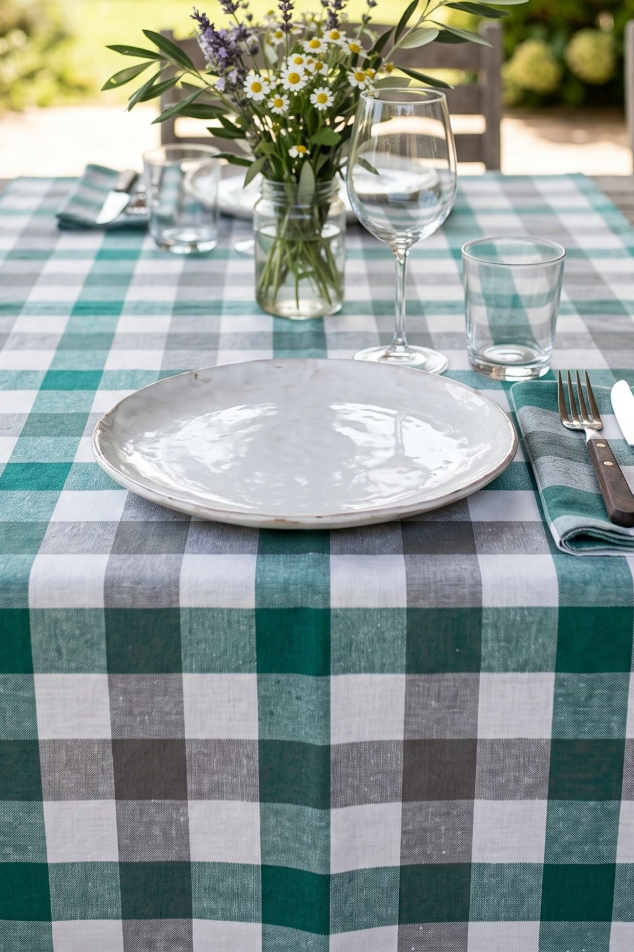Cortina Tovaglia Quadretti Verde Var. 80