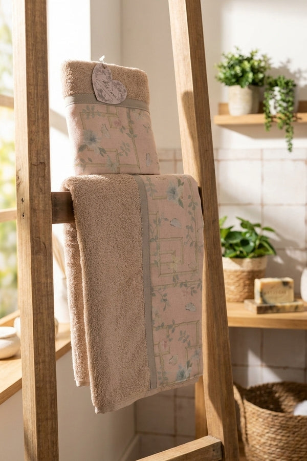 Floral Twist Set Asciugamani Beige