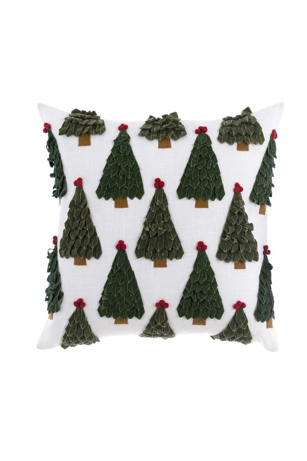 Winter Wonderland Cuscino con Alberi in Tessuto