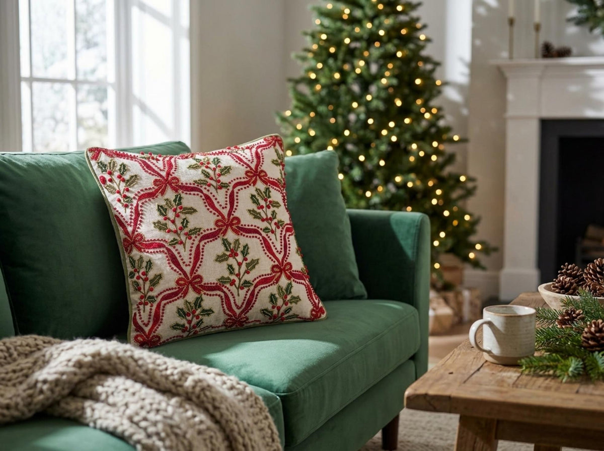 Noel Elegance Cuscino Fiocchi - Orizzontale