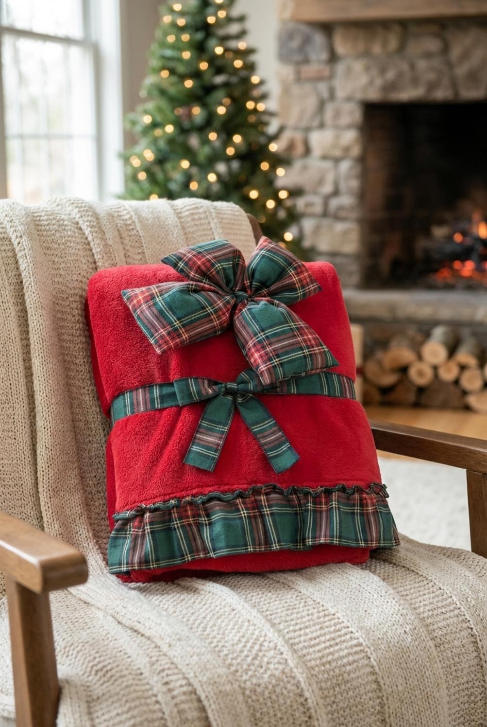 Tartan Plaid Rosso Con Fiocco