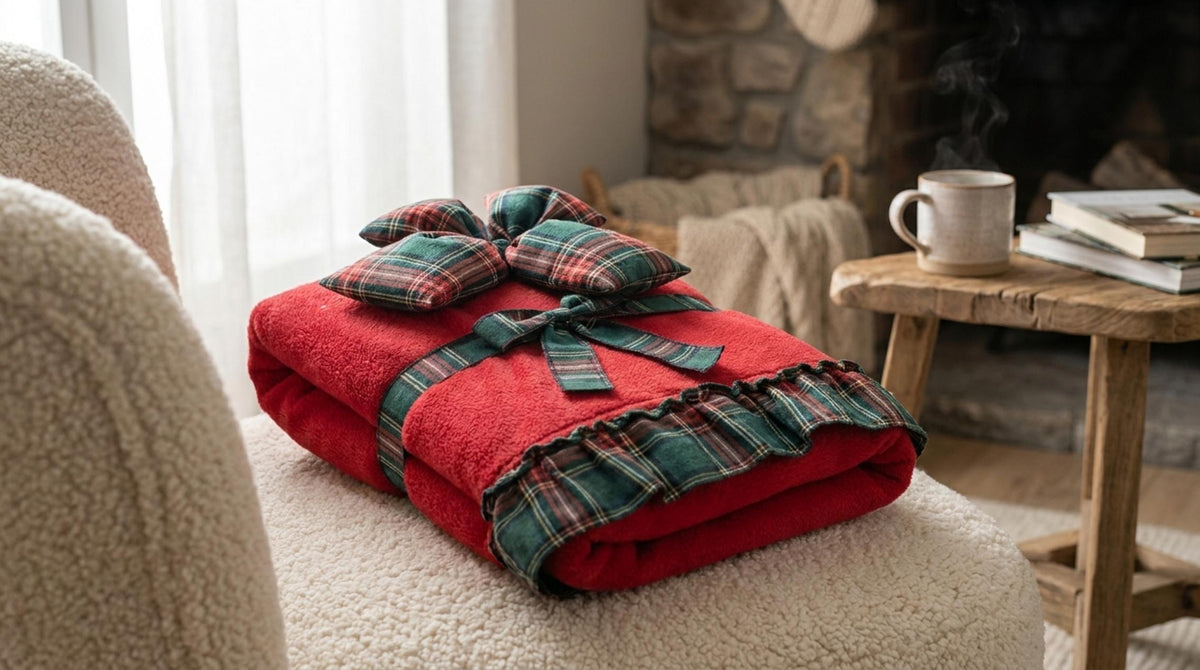 Tartan Plaid Rosso Con Fiocco - Orizzontale