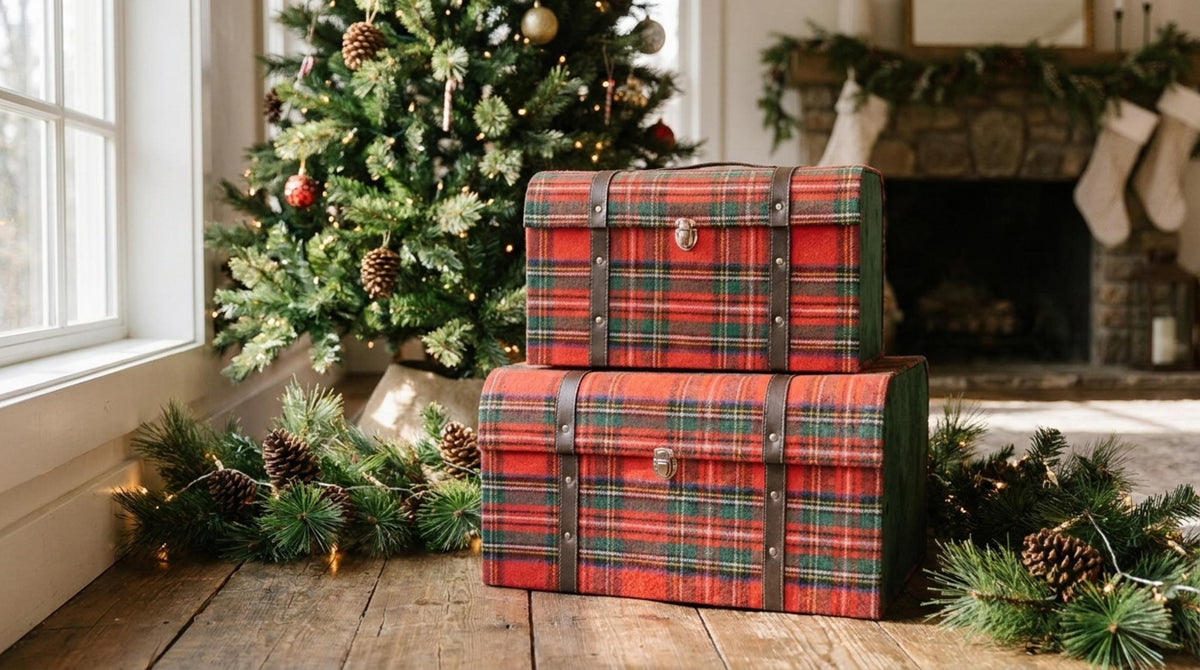 Christmas Is Coming Baule Tartan - Orizzontale