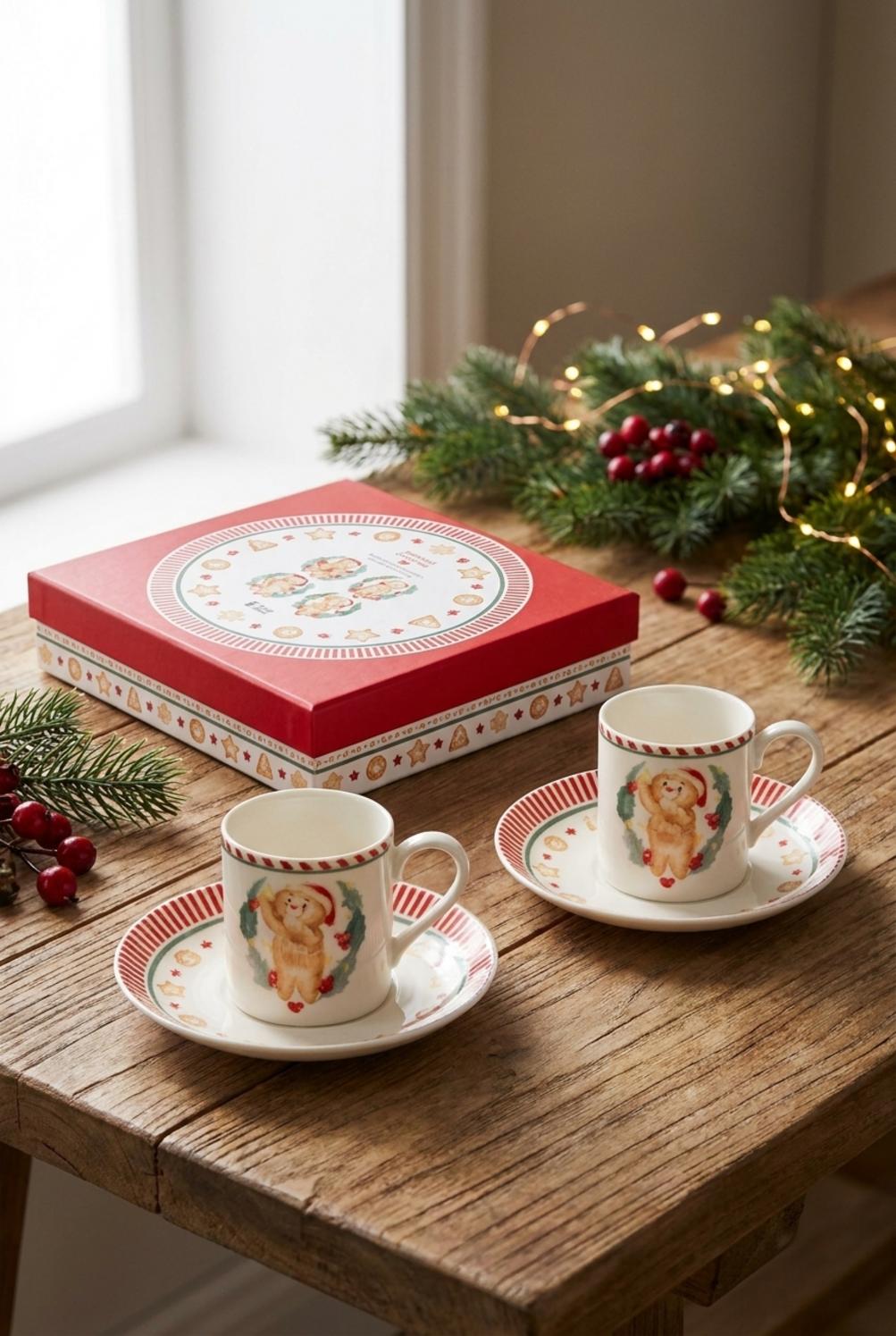 Delicious Christmas Set 6 Tazzie Con Piattino