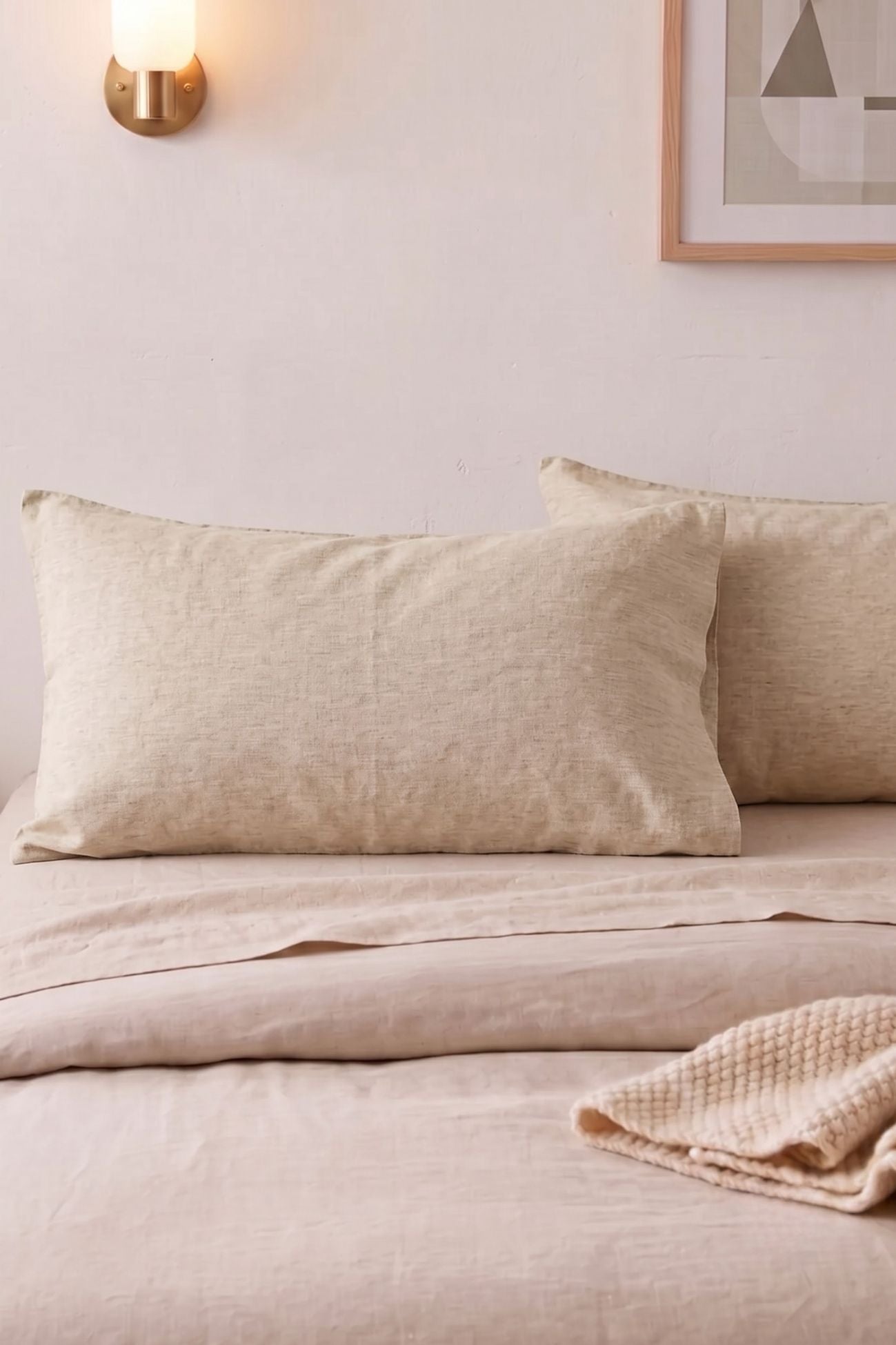 Natura Coppia Federe Chambray Beige