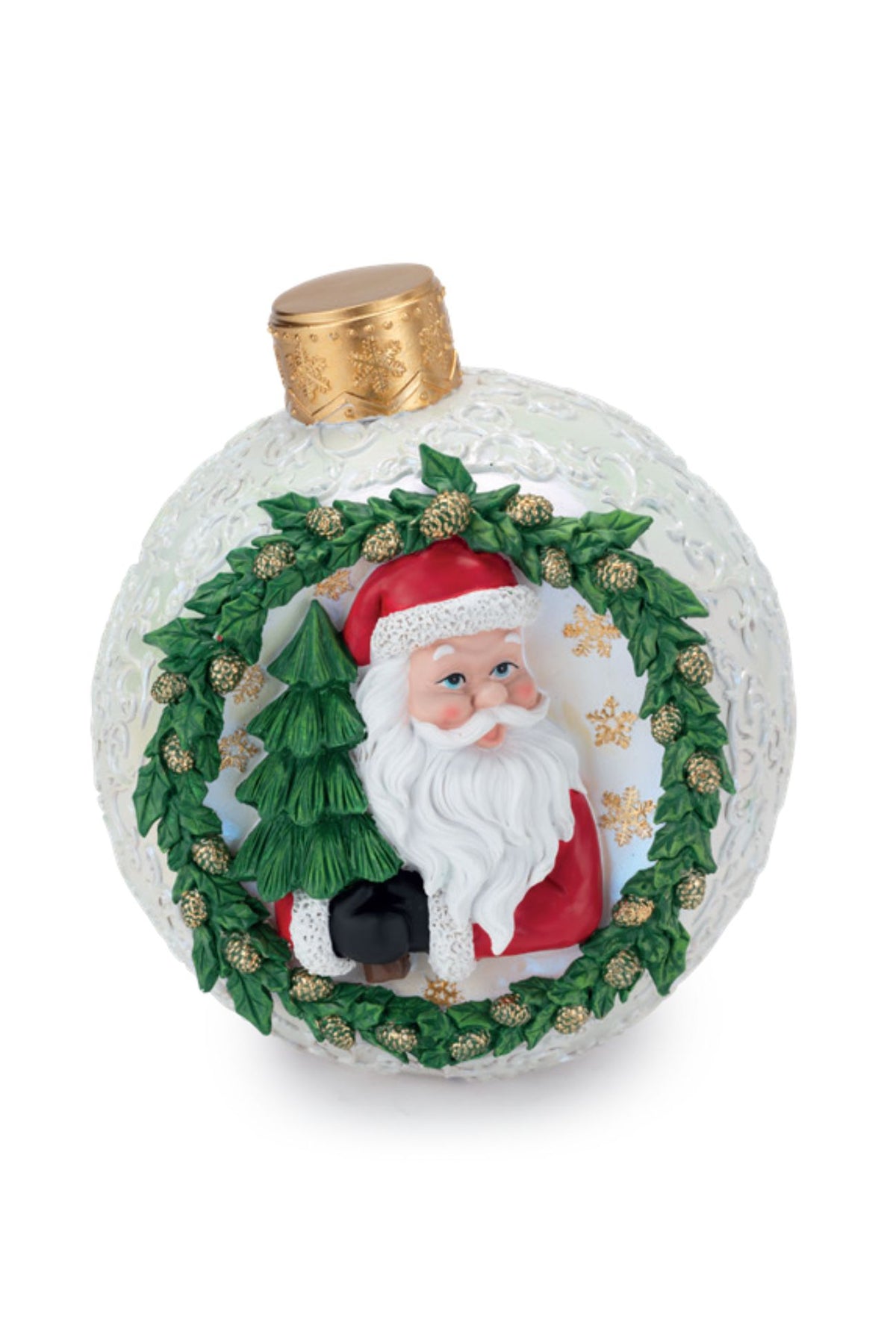 Rosso Natale Sfera Babbo Natale Bianco Perla Grande