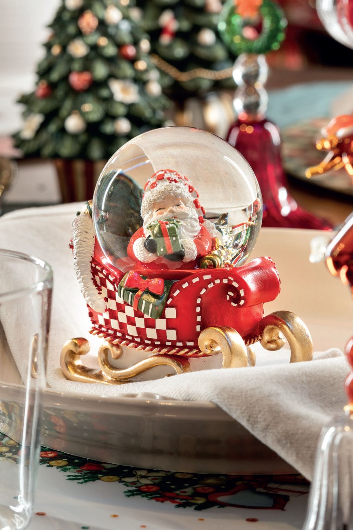 Prestige Carillon Palla Di Neve Slitta Babbo Natale