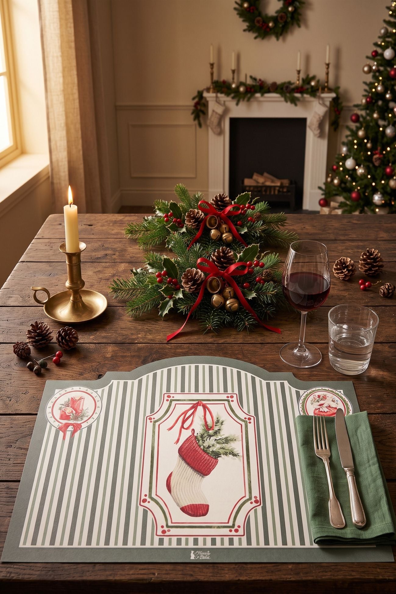Magic Noel Tovaglietta Americana Vinile Verde