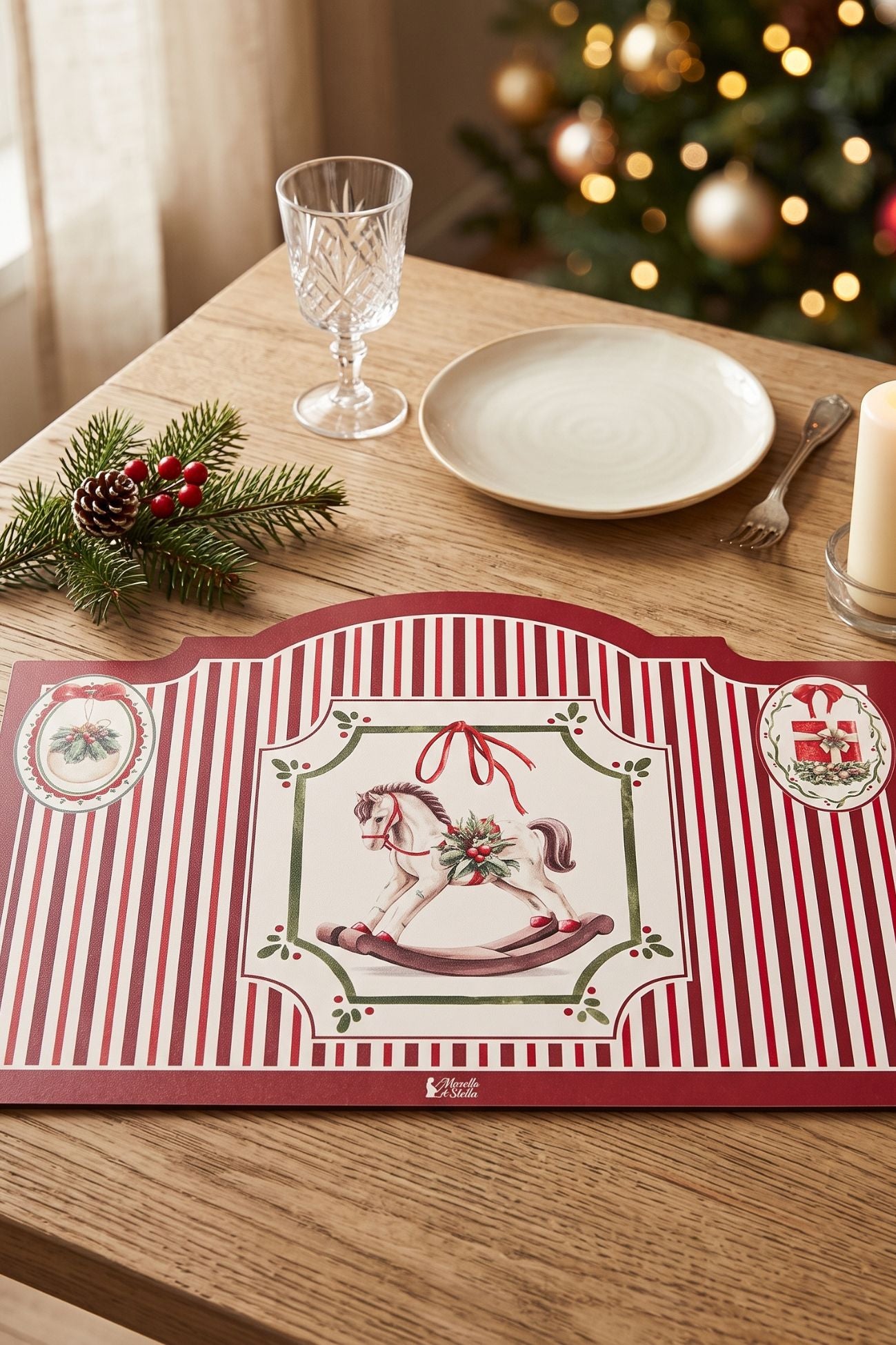 Magic Noel Tovaglietta Americana Vinile Rossa