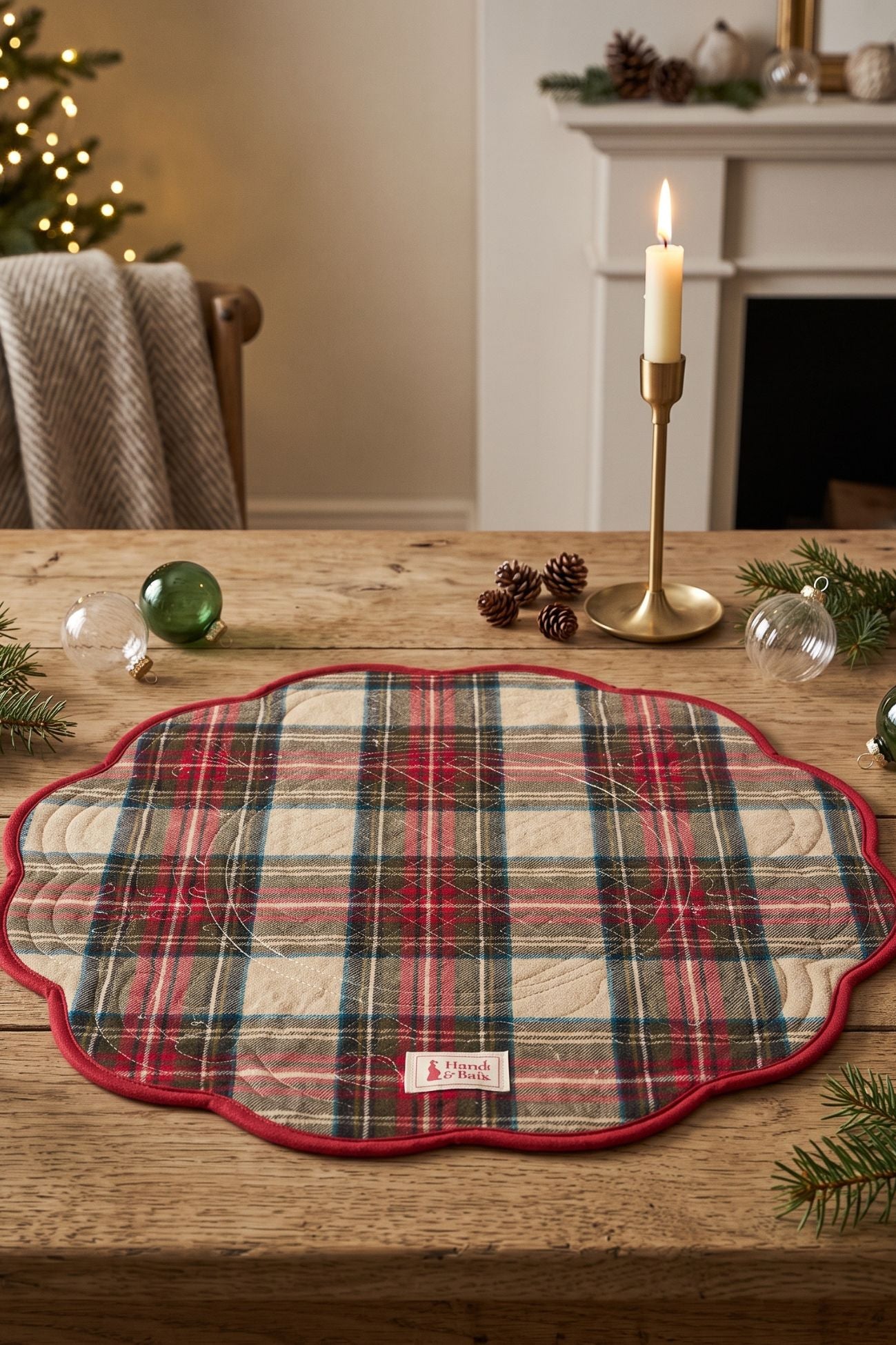 Vintage Toys Tovaglietta Americana Tonda Tartan