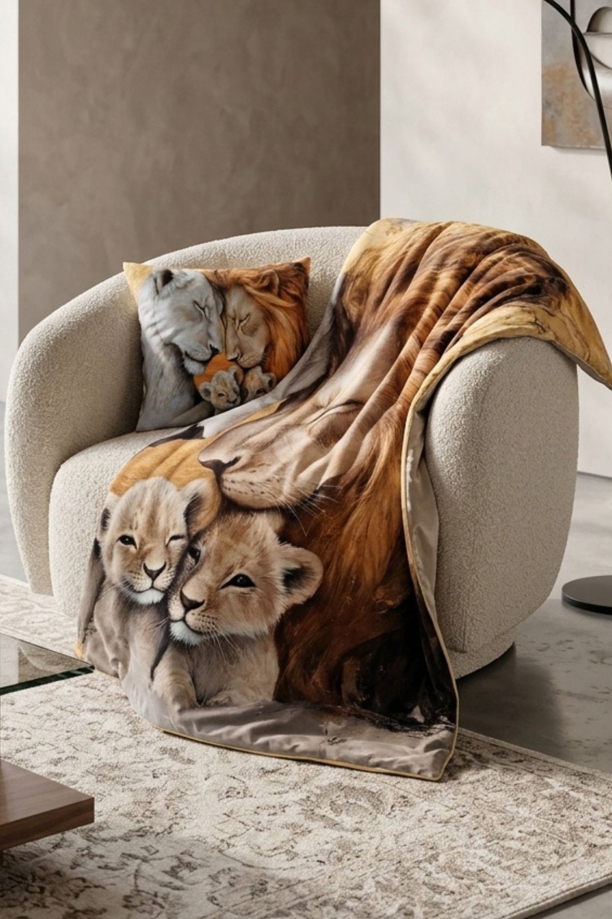 Family Federa Cuscino Con Plaid Interno
