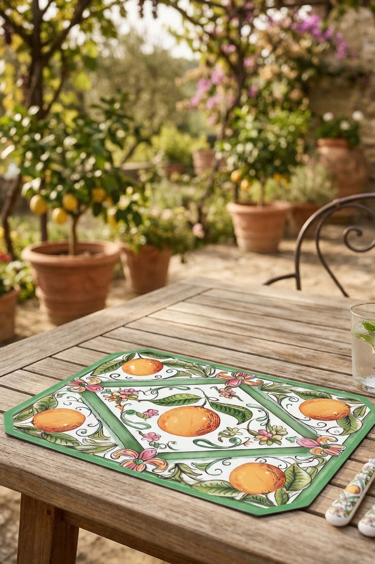 Vietri Tovaglietta Vinile Arance Verde