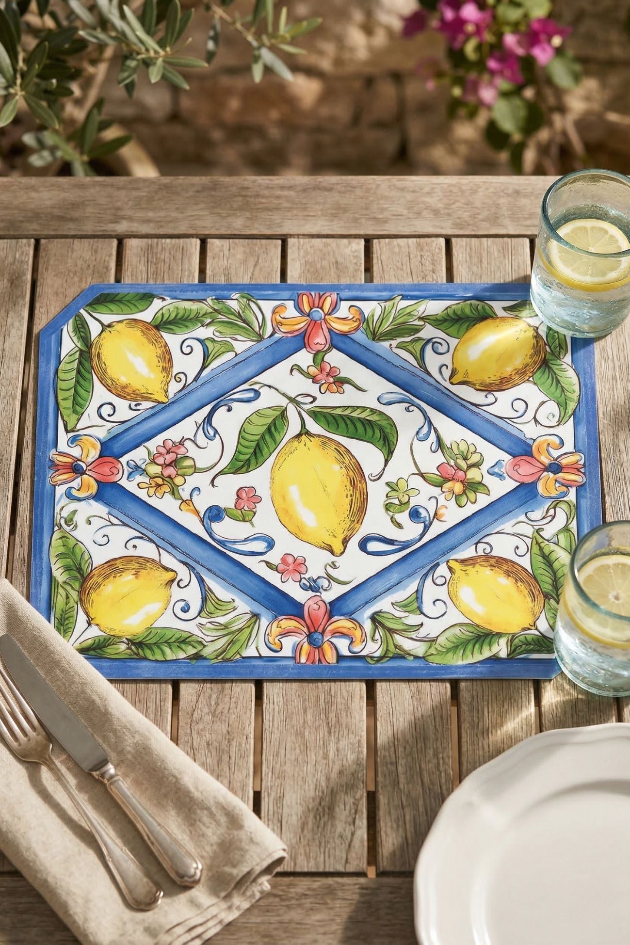 Vietri Tovaglietta Vinile Blu Limoni