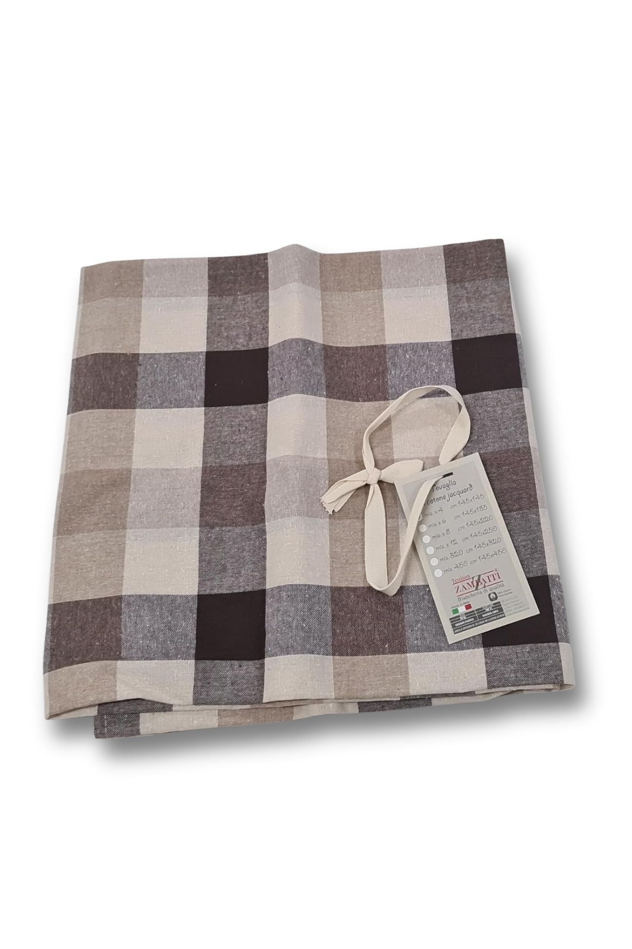 Cortina Tovaglia Quadretti Beige Var. 10