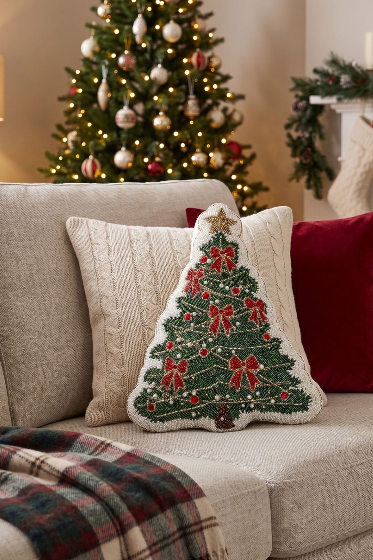 Noel Elegance Cuscino Albero