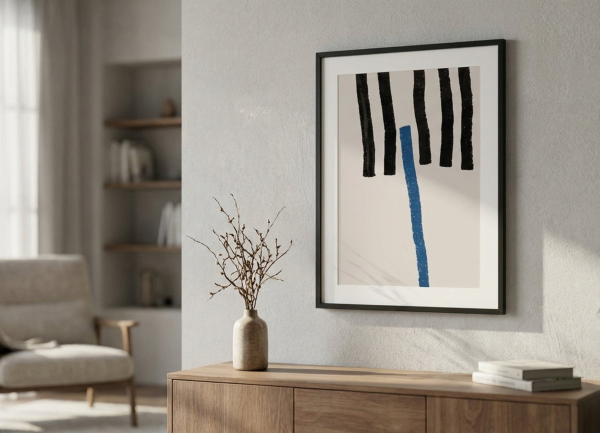 Rivit Quadro In Cornice E Vetro Blu