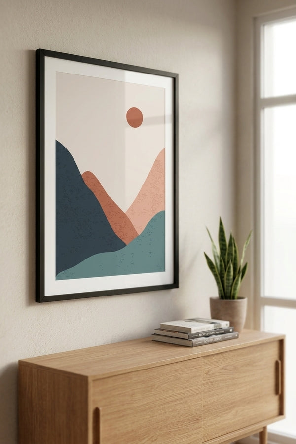 Topìa Quadro In Cornice E Vetro Cornice nera Montagne